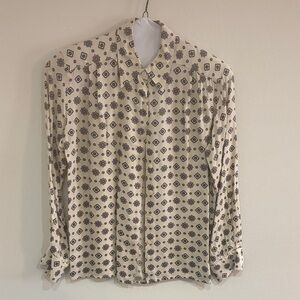 Elegant Cream and Black Women's Blouse
